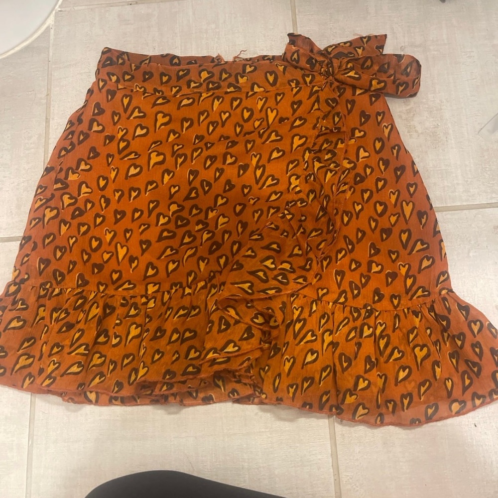 Orange and black tie up Urban Outfitters skirt